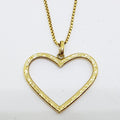 9ct Yellow Gold Large Open Ornate Heart Pendant on 9ct Gold Chain