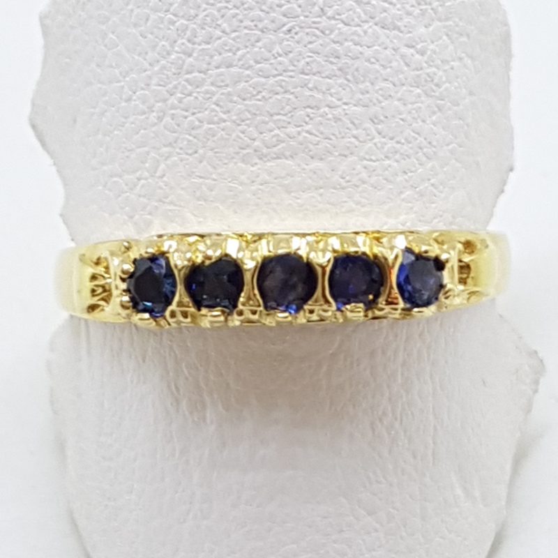 9ct Yellow Gold Natural Sapphire Eternity Ring