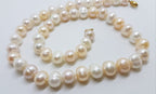 9ct Yellow Gold Clasp on Multi-Colour Pearl Necklace / Chain