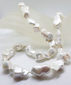 Sterling Silver Long Baroque Pearl Necklace / Chain