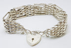 Sterling Silver Wide Gatelink Padlock Bracelet