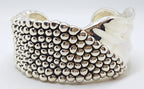Sterling Silver Wide Patterned Chunky Cuff Bangle - Hollow