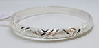 Sterling Silver Stardust Patterned Hinged Bangle - Hollow