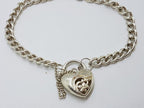 Sterling Silver Curb Link Padlock Clasp Bracelet