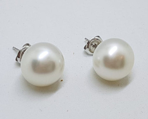 18ct White Gold South Sea Pearl Large Stud Earrings