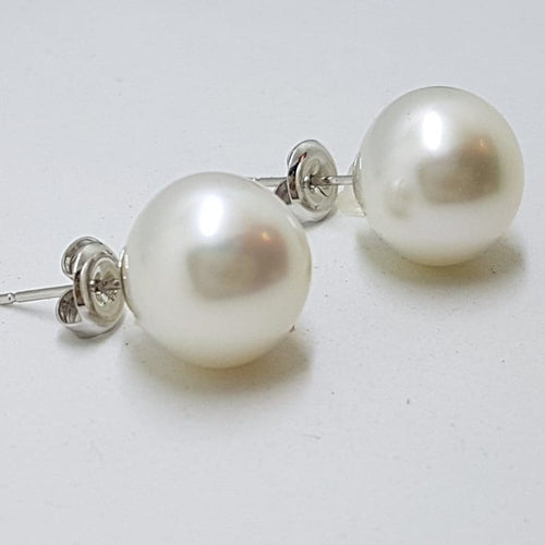 18ct White Gold South Sea Pearl Large Stud Earrings