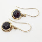 Sterling Silver Garnet Unusual Cut Ball Drop Earrings