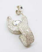 Sterling Silver Stardust Pattern Hoop Earrings