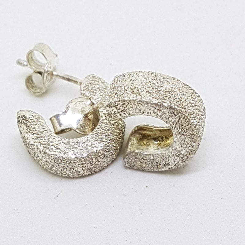 Sterling Silver Stardust Pattern Hoop Earrings