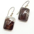 Sterling Silver Large Rectangular Phantom Quartz Drop Earrings