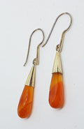 Sterling Silver Long Drop Carnelian Earrings