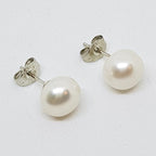 Sterling Silver Pearl Stud Earrings - Available in White, Cream, Pink, Black and / or Grey