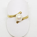 9ct Yellow Gold Mikimoto Pearl Ring - Vintage