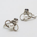 Sterling Silver Mikimoto Pearl Screw-On Earrings - Vintage