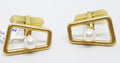14ct Yellow Gold Mikimoto Pearl Large Cufflinks - Vintage / Antique
