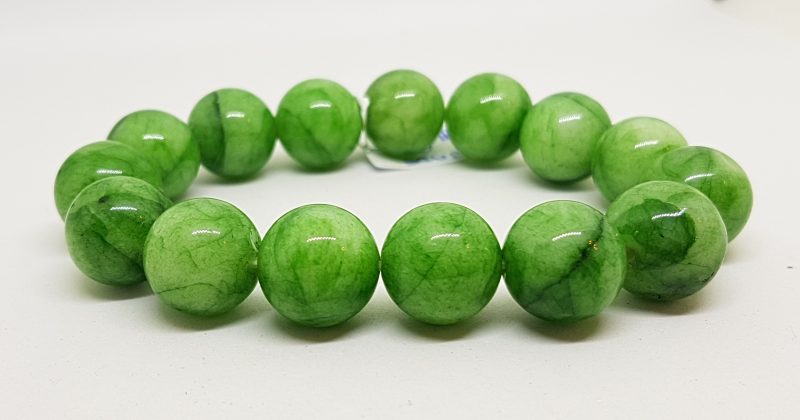 Burmese Jade Bead Elastic Bracelet