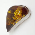 Sterling Silver Natural Amber Chunky Brooch