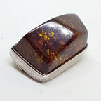Sterling Silver Natural Amber Chunky Shape Brooch