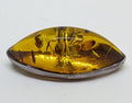 Sterling Silver Natural Amber Marquis Shape Brooch