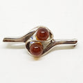 Sterling Silver Natural Amber Twist Bar Brooch