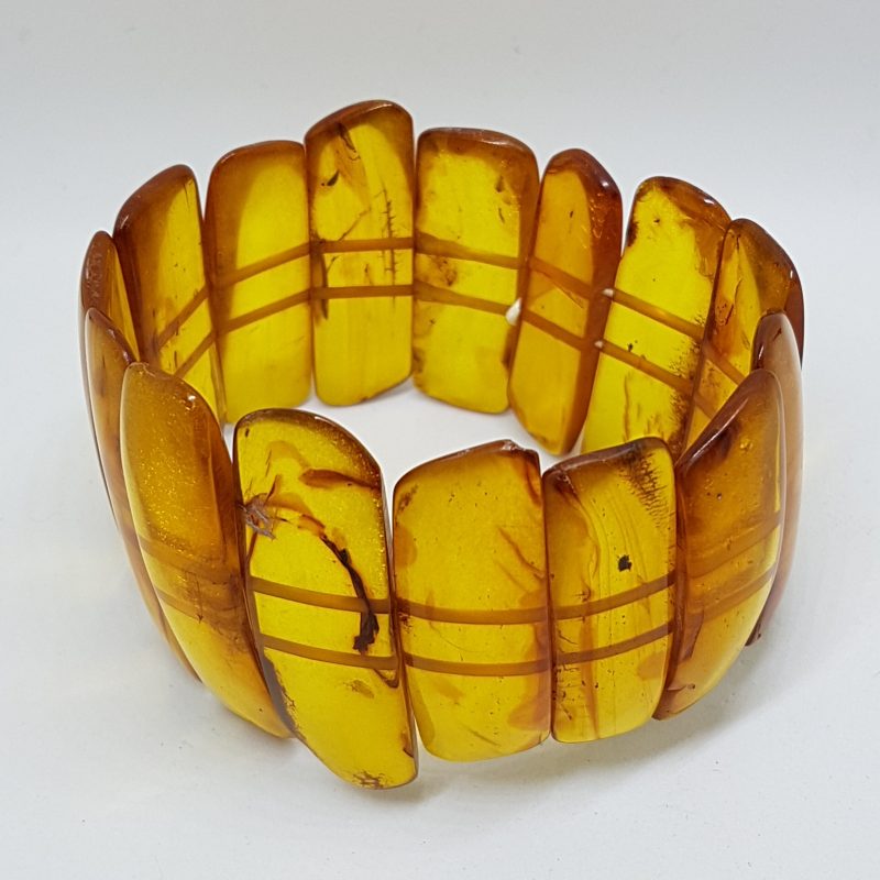 Natural Amber Bead Very Wide Bracelet