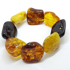 Natural Multi-Coloured Amber Chunky Bead Bracelet