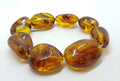 Natural Amber Heavy Chunky Oval Bead Bracelet