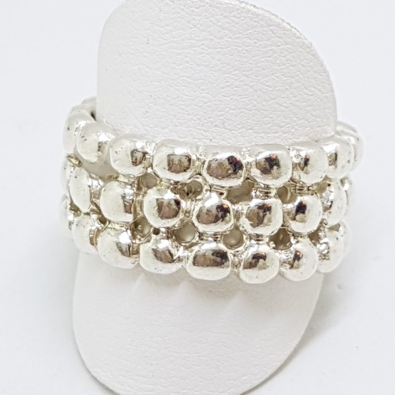 Sterling Silver Patterned Wide Band Ring