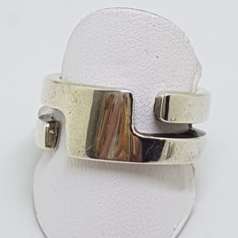Sterling Silver Heavy Open Design Band Ring - Gents Ring / Ladies Ring