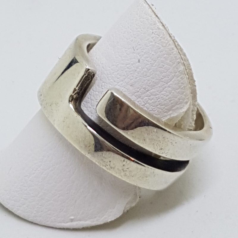 Sterling Silver Heavy Open Design Band Ring - Gents Ring / Ladies Ring