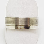 Sterling Silver Plain and Matte Pattern Wedding Band Ring - Gents / Ladies