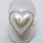 Sterling Silver Heart Shaped Mabe Pearl Ring