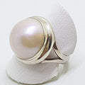 Sterling Silver Mabe Pearl Ring - Large Round
