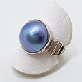 Sterling Silver Blue/Black Mabe Pearl Ring
