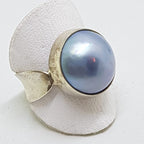 Sterling Silver Blue/Grey Mabe Pearl Ring