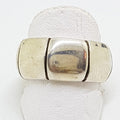 Sterling Silver Heavy Wide Line Patterned Band Ring