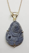 Sterling Silver Large Teardrop Druzy Agate Pendant on Silver Chain
