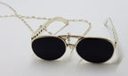 Sterling Silver &amp; Black Large Sunglasses Pendant on Silver Chain