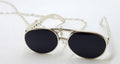 Sterling Silver &amp; Black Large Sunglasses Pendant on Silver Chain