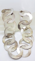 Sterling Silver Very Large Round Circular Links Necklace / Chain - Rings