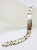 Sterling Silver Heavy ID/Identity Figaro Link Bracelet
