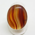 Sterling Silver Large Oval Red Agate Ring
