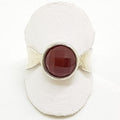 Sterling Silver Round Faceted Carnelian Ring