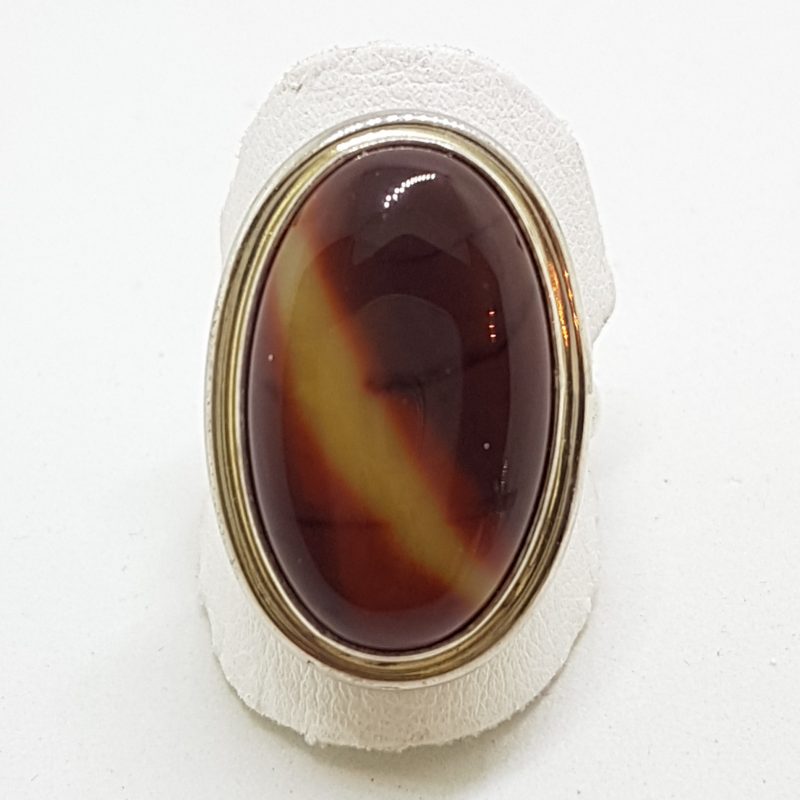 Sterling Silver Large Oval Mookaite Ring