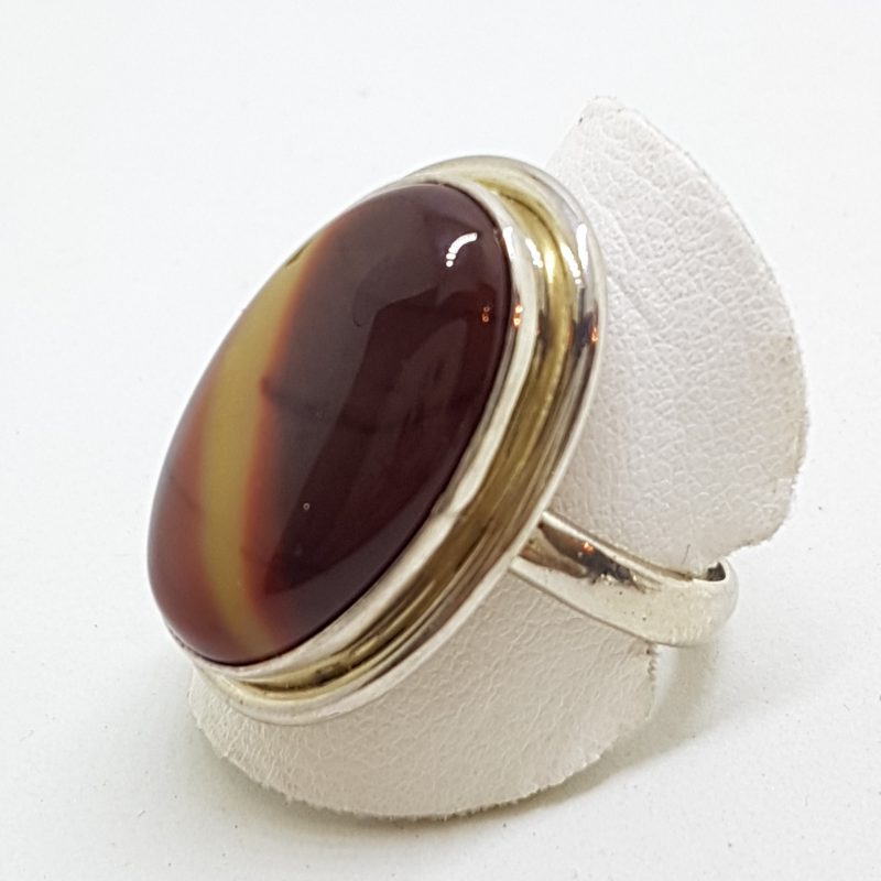 Sterling Silver Large Oval Mookaite Ring