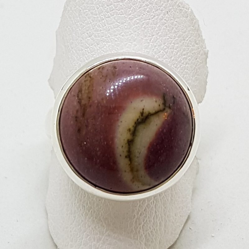 Sterling Silver Round Mookaite Ring