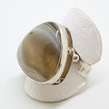 Sterling Silver Large Triangle Agate Ring