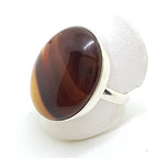 Sterling Silver Large Oval Agate Ring