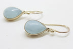 Sterling Silver Aquamarine Bezel Set Teardrop Earrings