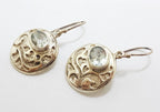 Sterling Silver Green Amethyst / Prasiolite Earrings - Round